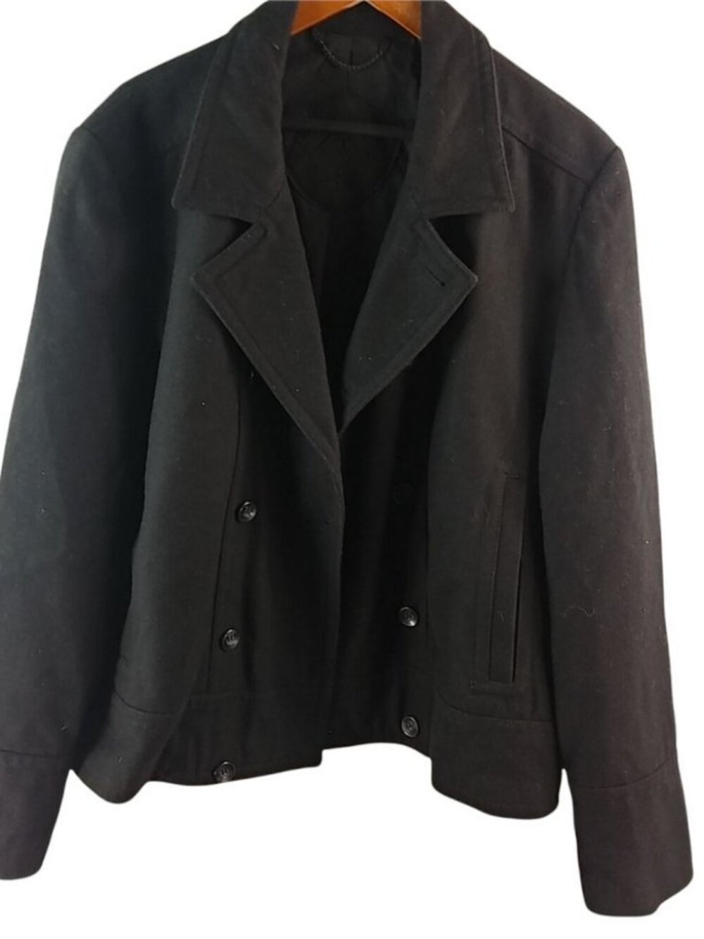 Black Rivet XL Black Wool Winter Waist Coat